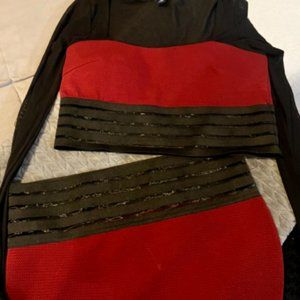 UK2LA 2 PIECE MIDI SKIRT SET Cropped Top Size Medium NWT